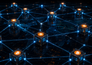 Nodos de Bitcoin conectados entre sí.