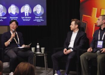Nuri Chang director de producto de BitGo, Alexander Blume de Two Prime e Igor Istratov de Fifth Third Bank durante BitGo’s High Roller Summit