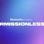 Banner promocional con fondo degradado que anuncia el evento Permissionless IV, presentado por Blockworks.