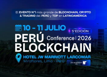 Promocional de Perú Blockchain Conference 2026, 10 y 11 de Julio, Miraflores, Lima.