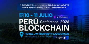 Promocional de Perú Blockchain Conference 2026, 10 y 11 de Julio, Miraflores, Lima.