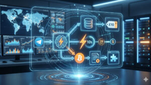 gráfico que muestra el flujo de un sistema de pago con BTC