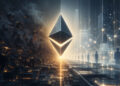 logotipo de Ethereum en medio de un paisaje surrealista de nodos