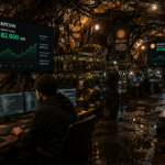 Mineros de Bitcoin trabajando en una cueva.