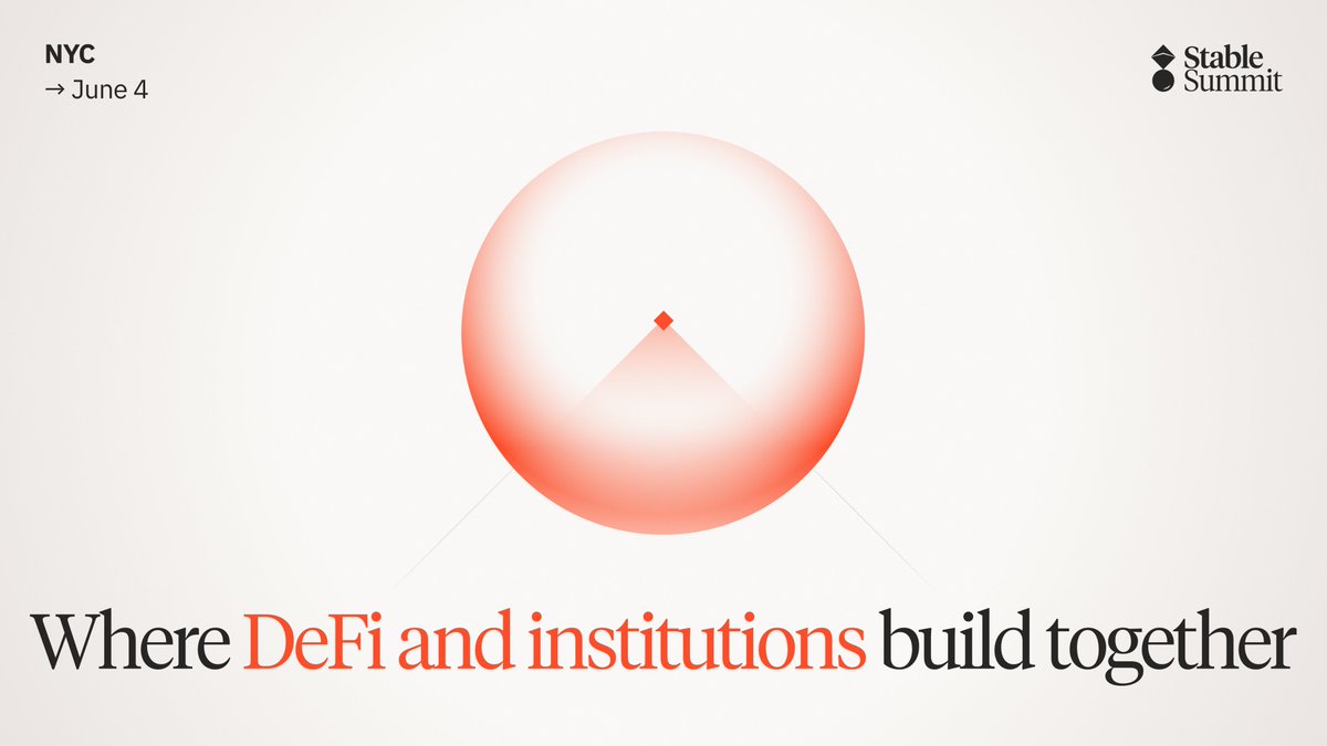 Banner del Stable Summit en NYC, el 4 de junio, sobre DeFi e instituciones.