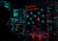 Un hacker operando en un centro computacional.
