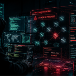 Un hacker operando en un centro computacional.