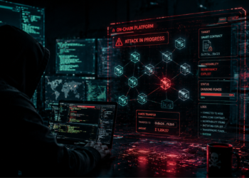 Un hacker operando en un centro computacional.