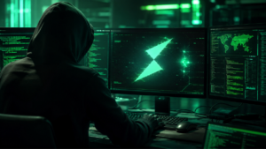 Un hacker atacando a la plataforma de criptomonedas THORChain.