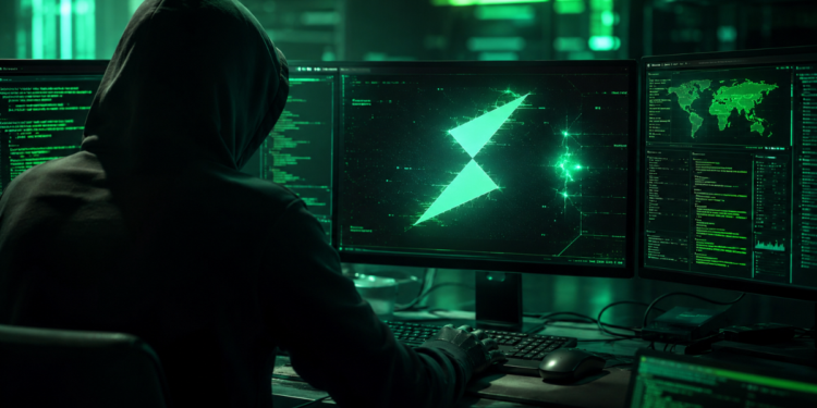 Un hacker atacando a la plataforma de criptomonedas THORChain.
