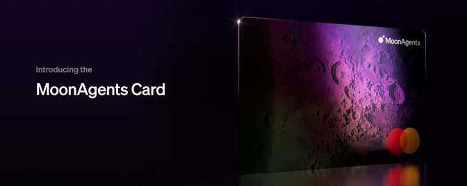 Una tarjeta de crรฉdito Mastercard de la plataforma Moonpay.