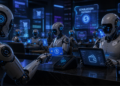 Robots de IA usando tarjetas para efectuar pagos con stablecoins.