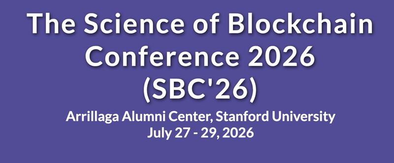 Banner promocional de The Science of Blockchain Conference 2026 en la Universidad de Stanford.