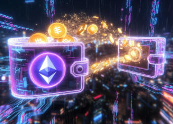 Una wallet de Ethereum enviando tokens a otra wallet.