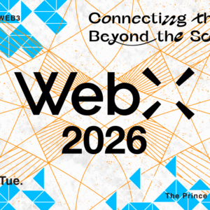 Banner de la conferencia WebX 2026, 13-14 de julio en Tokio, principal evento Web3 en Asia.
