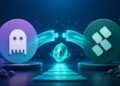 Una moneda física con el logo de Aave junto a una de ether y Kelp DAO.