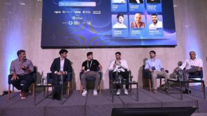 Fotografía de panelistas en el evento Fintech Meetup Rosario 2026.