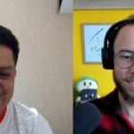 Fotografía de Franco Granja e Iván Gómez durante el podcast de CriptoNoticias.