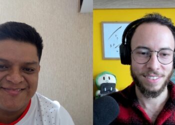 Fotografía de Franco Granja e Iván Gómez durante el podcast de CriptoNoticias.