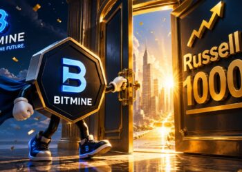 El logo de Bitmine abre una puerta que dice Russell 1000.