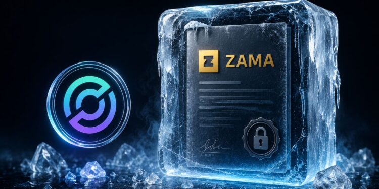 El logo de Circle junto a un contrato congelado de Zama.