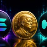 Monedas fรญsicas de solana, Trump y HYPE.