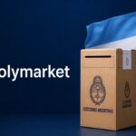 El logo de Polymarket junto a la bandera de Argentina y una urna.