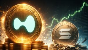 Moneda de hyperliquid más grande que la de solana en valoración FDV en un entorno financiero futurista.