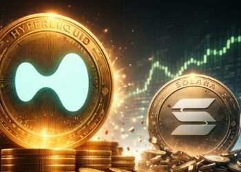 Moneda de hyperliquid más grande que la de solana en valoración FDV en un entorno financiero futurista.
