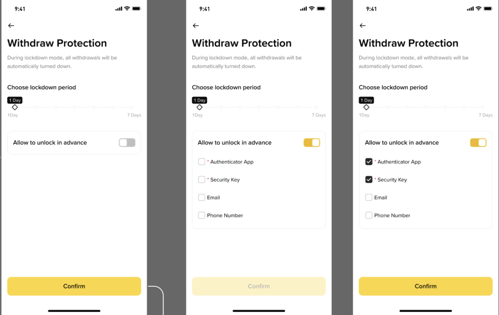 Screenshots showing how to activate the function step by step.