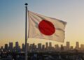 Fotografía de una bandera de Japón.