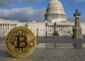 Moneda de bitcoin y Congreso de EE. UU.