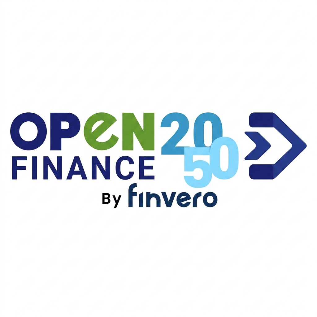 Logo de Open Finance 2050 por Finvero en tonos azul y verde sobre fondo blanco.