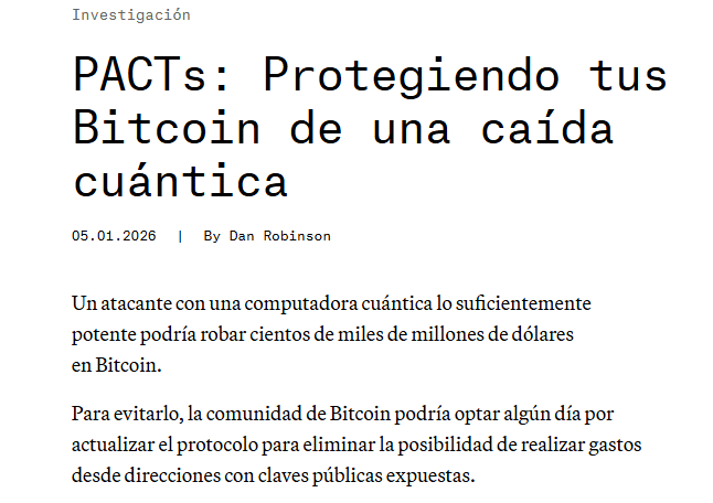 The text about a post-quantum solution for Bitcoin.