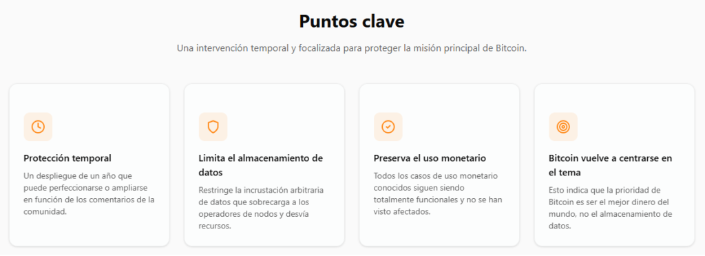 Puntos clave de la propuesta BIP-110.