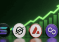 Logos de las redes Solana, Stellar, Avalanche y Polygon.