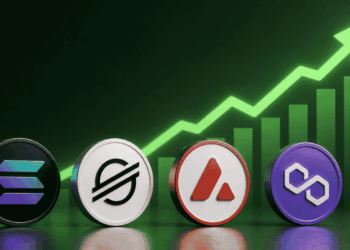 Logos de las redes Solana, Stellar, Avalanche y Polygon.