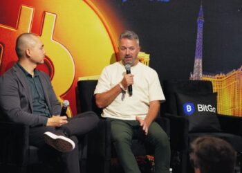 Simon Griffin, líder de distribución de criptomonedas en SoFi, durante el BitGo’s High Roller Summit en Las Vegas.