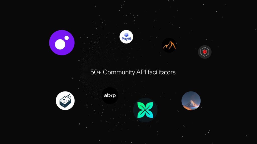 Logos of crypto and AI projects, including PayAI and atxp.