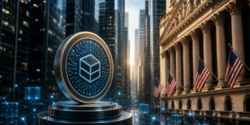 Una moneda física que representa la llegada de la tokenización a Wall Street.