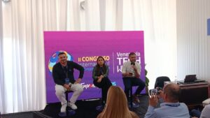 Fotografía del panel de Bitfinex y BitGo en el Venezuela Tech Week.