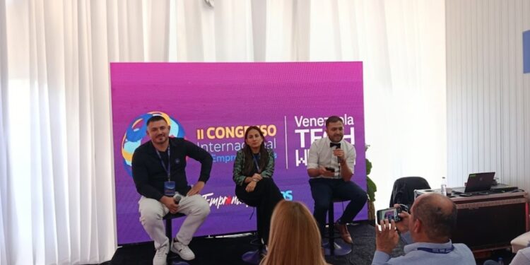 Fotografía del panel de Bitfinex y BitGo en el Venezuela Tech Week.