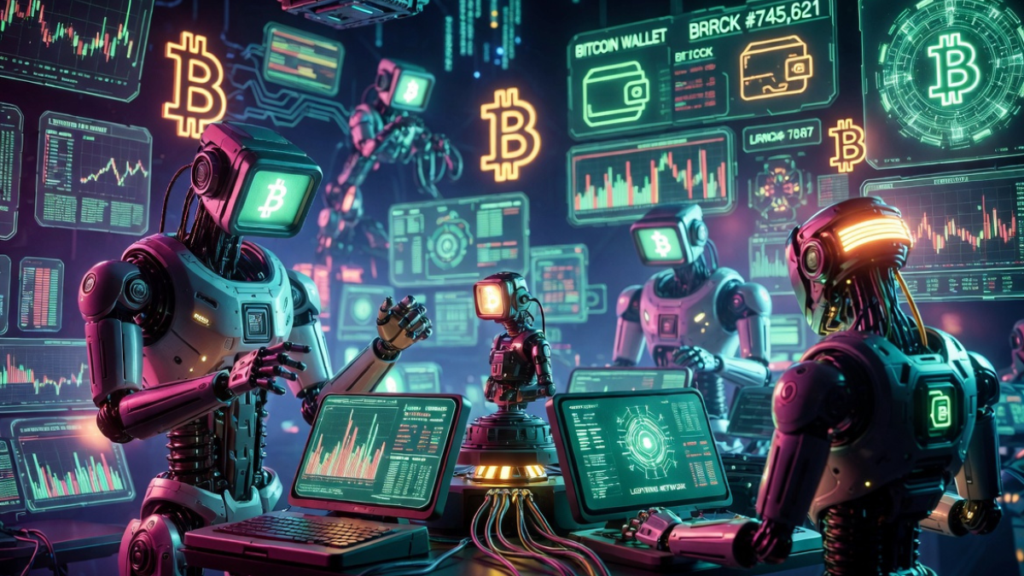 Robots y agentes de inteligencia artificial operando en Bitcoin.