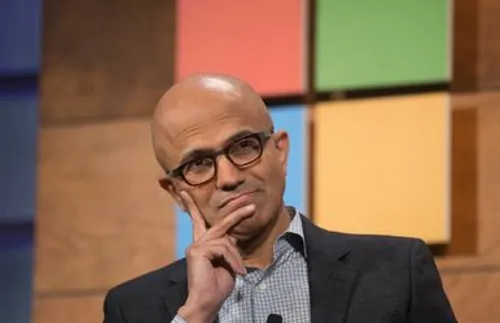 Satya Nadella, CEO of Microsoft, at a conference.