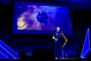 Lubin durante una conferencia de Ethereum.