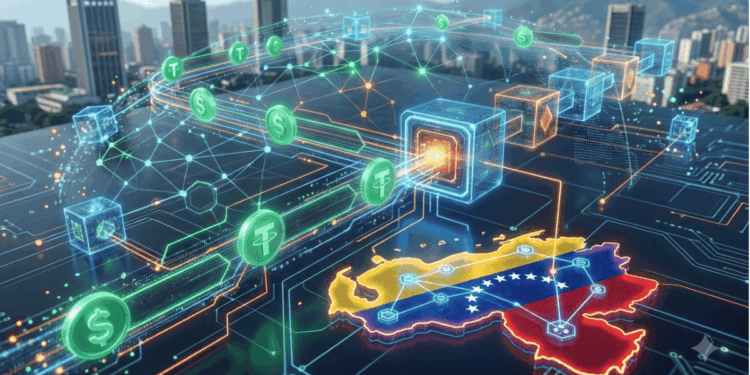 Transacciones en una red de criptomonedas hacia usuarios de Venezuela.