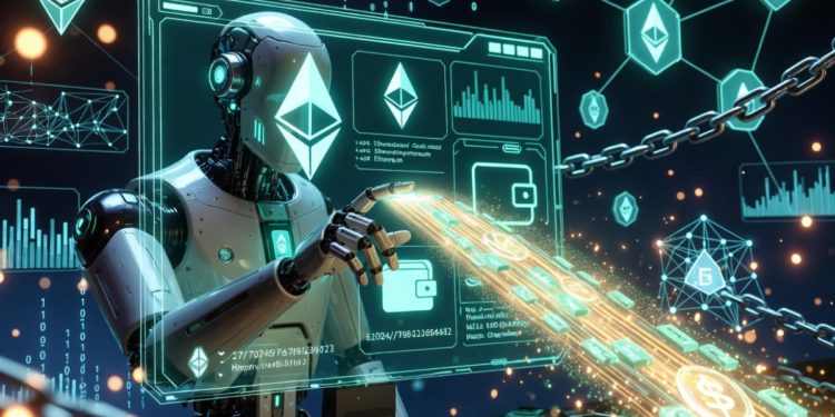 Un robot enviando una transferencia en la red Ethereum.