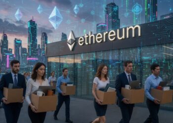 Personas siendo despedidas de la empresa Ethereum.