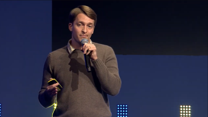 Bitcoin developer Matt Corallo speaking at the Oslo Freedom Forum event.