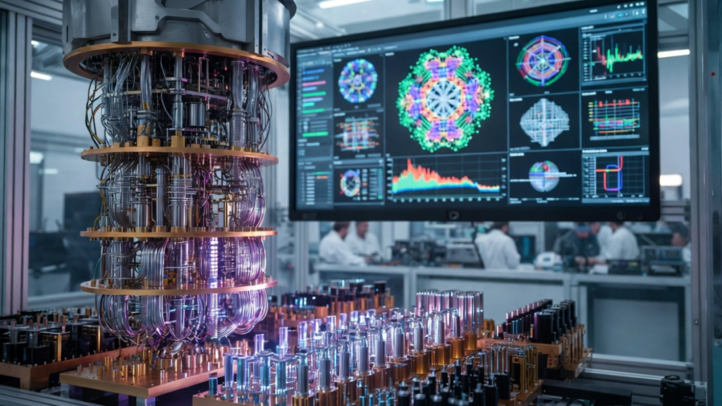 Un laboratorio con una computadora cuántica.